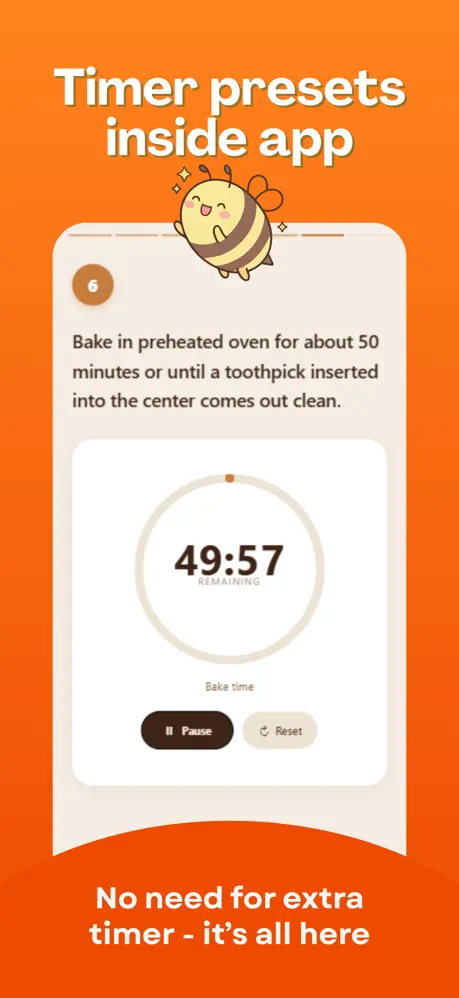 Timer presets inside the app — no need for an extra timer